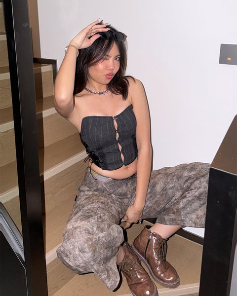 PLEATED BARREL PANTS