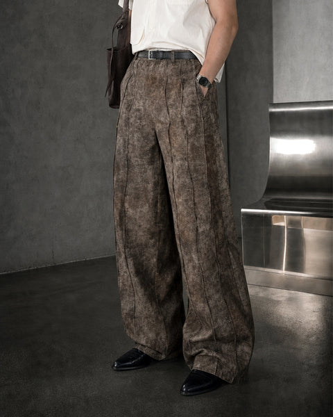 PLEATED BARREL PANTS